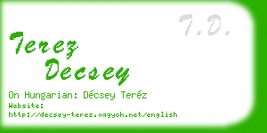 terez decsey business card