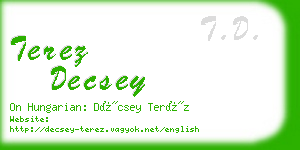 terez decsey business card